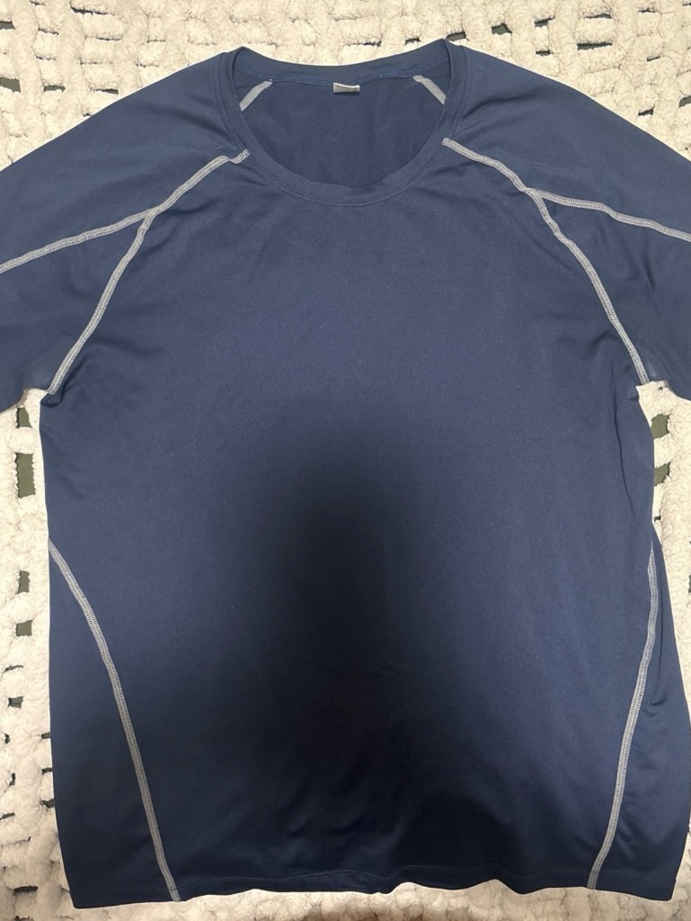 Amazon Short Sleeve Performance Tee - Navy with Gray Stitching